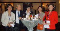 Various people with feelings of nostalgia over their participation in the Kankeiren ASEAN seminars, which we have been in charge of running. At an event to mark our 30th anniversary. (In Jakarta, Indonesia, in November 2009. The writer is second from the right.)