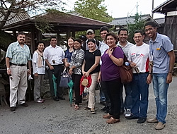 Participants take a stroll around Harie,