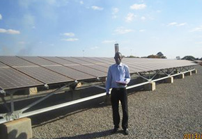 The solar-power generation plant (shown in July 2013), which was constructed in Malawi with Japanese assistance