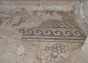 A mosaic (in Palestine) restored by a seminar participant: The participant not only single handedly restored this mosaic excavated from ruins but is now assigned with the job of developing a series of souvenirs.