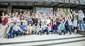 Mr. Abakirov (far left), together with other participants of the Global Entrepreneurship Summit