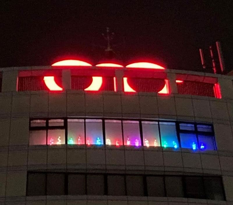 SDGsイルミネーションイベント（建物外側からの様子）